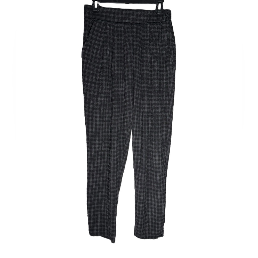 Gershon Bram black gray Viscose plaid pants women’s size Small